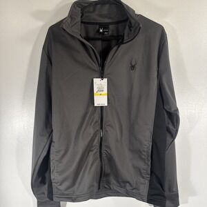 Spyder Men's Jacket Gray And Black Full Zip New NWT Size M Medium